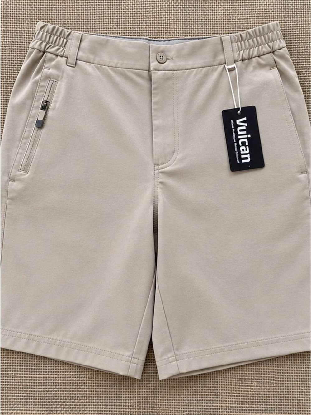 Vulcan Men's Performance Hybrid Shorts in Light Khaki